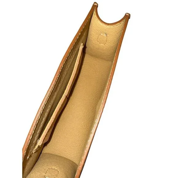 Persaman NY Pebbled Leather Mini Top Handle Crossbody Bag Brown Studded EUC - Picture 8 of 9